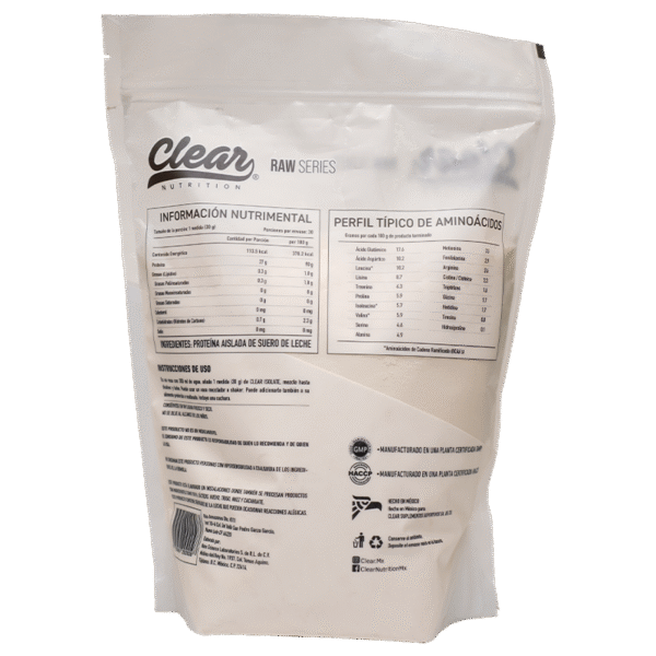 Clear Isolate - Proteina Aislada de Suero de Leche Totalmente Pura Sin Sabor (100% Whey Protein Isolate 90%) VERSION BOLSA - Image 2