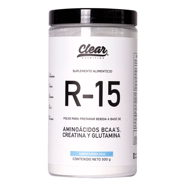 R-15 (Creatina, Glutamina, Bcaas y Electrolitos) 500g - Sabor Mora Azul